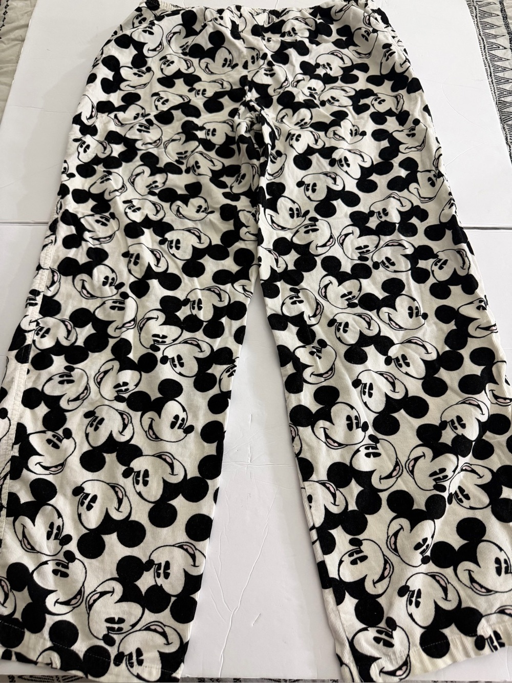 Disney Black & White Mickey Mouse Pajama Bottoms